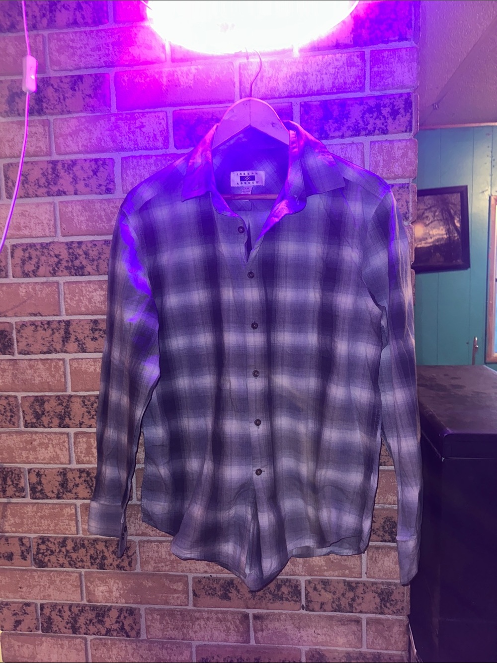 Joseph Abboud Gray Plaid Button-Down Shirt
